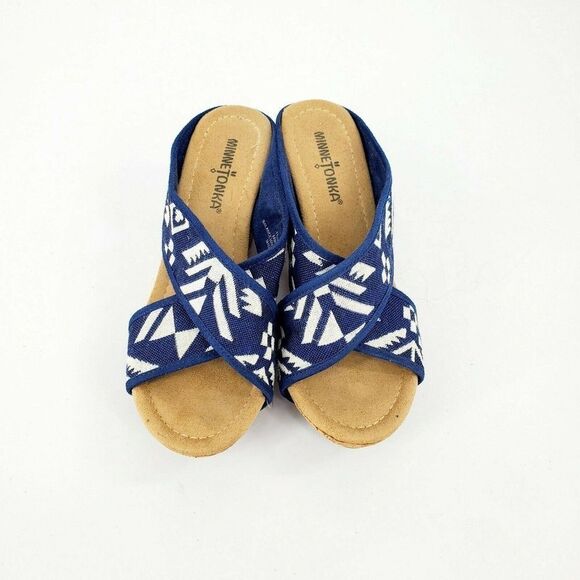 Minnetonka Lainey Aztec Cork Wedge Sandals - Picture 2 of 5